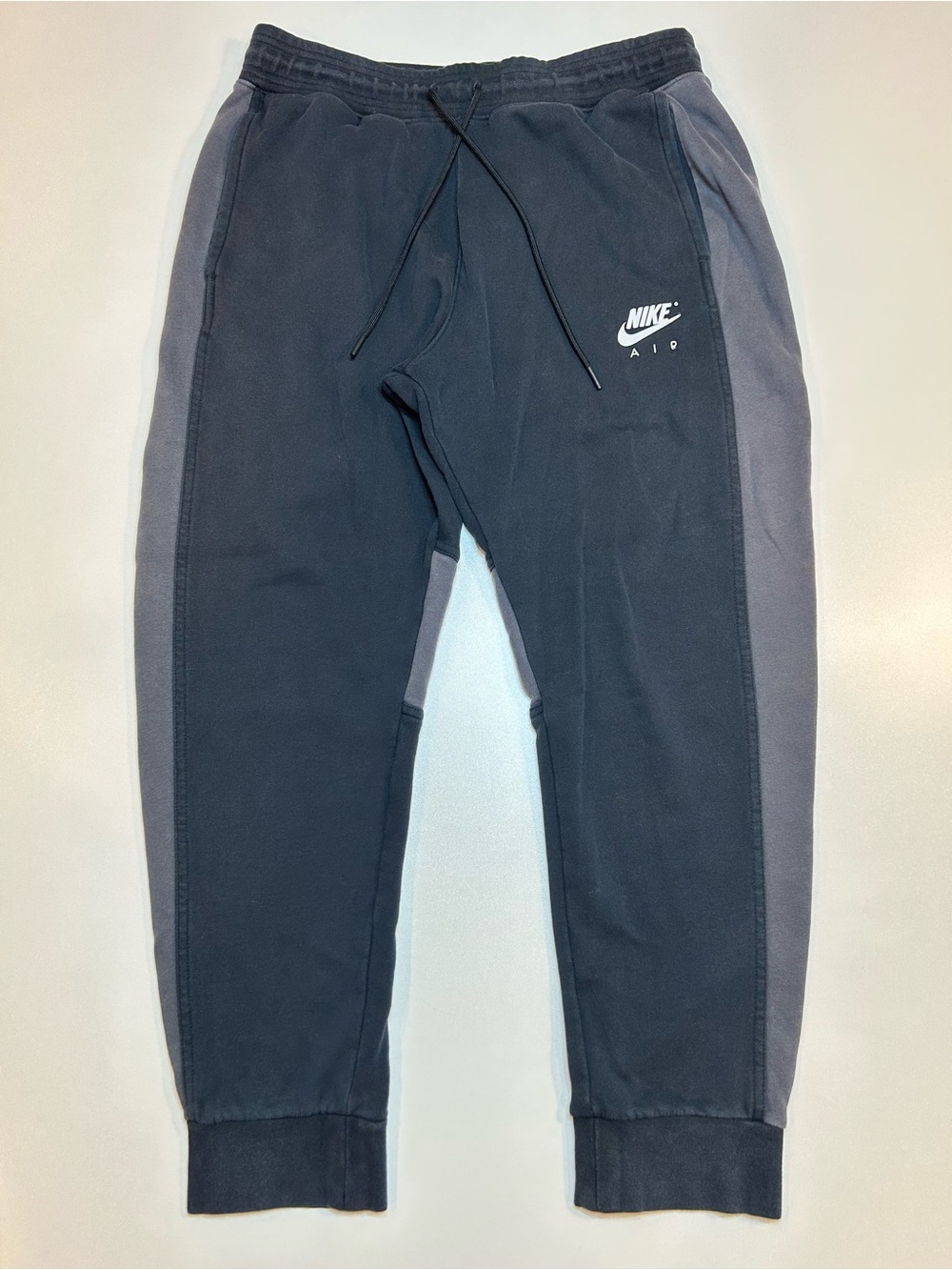 Nike Air Men's Fleece Colorblock Joggers Black Anthracite Grey Sweatpants